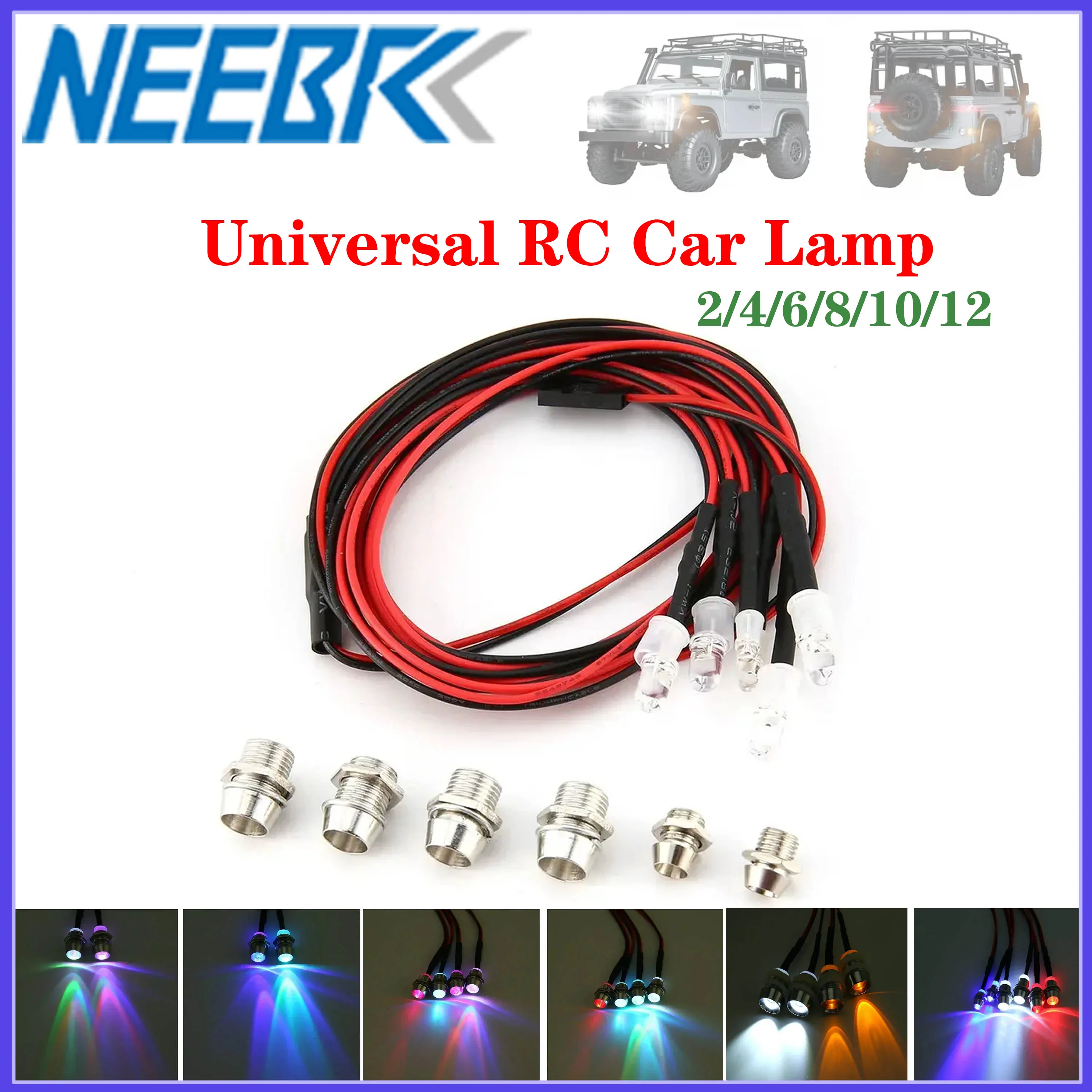 

3/5/8/10mm RC LED Light Kit Headlight Taillight Set for 1/10 1/8 1/12 RC Car Crawler Drift Truck TRAXXAS HSP HPI MN99 MN90 Parts