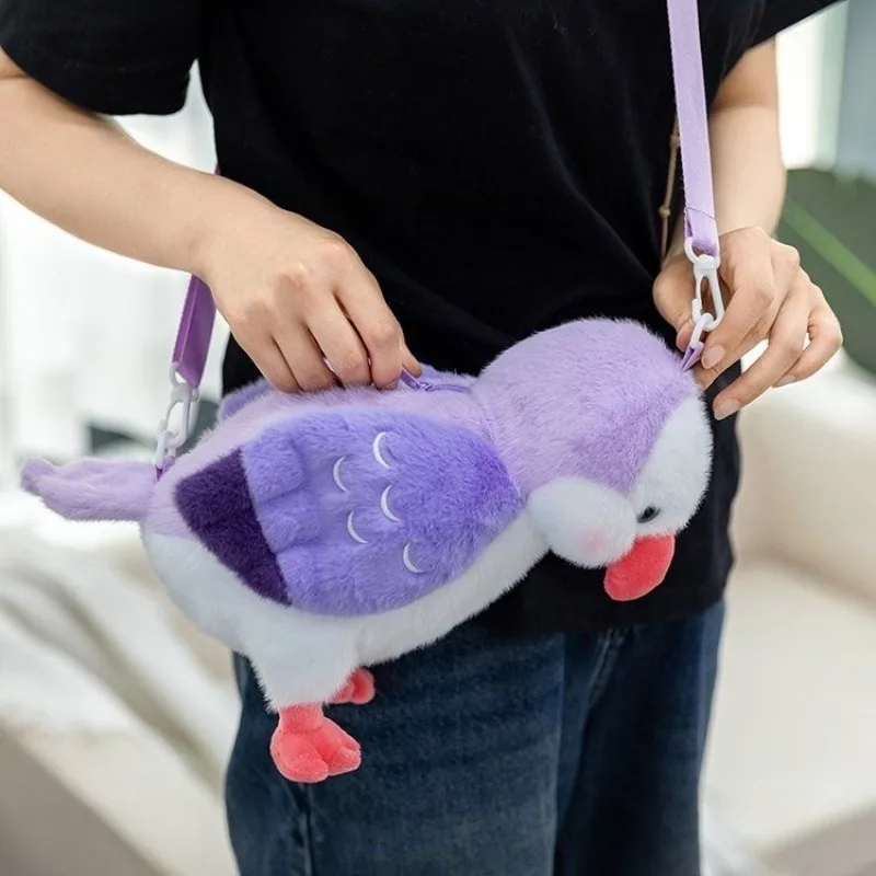 かわいいオウムのぬいぐるみバックパック、模擬鳥のぬいぐるみ人形バッグ、かわいい子供用ショルダーバッグ、ファッショナブルなナップサックバッグ、女性へのギフト