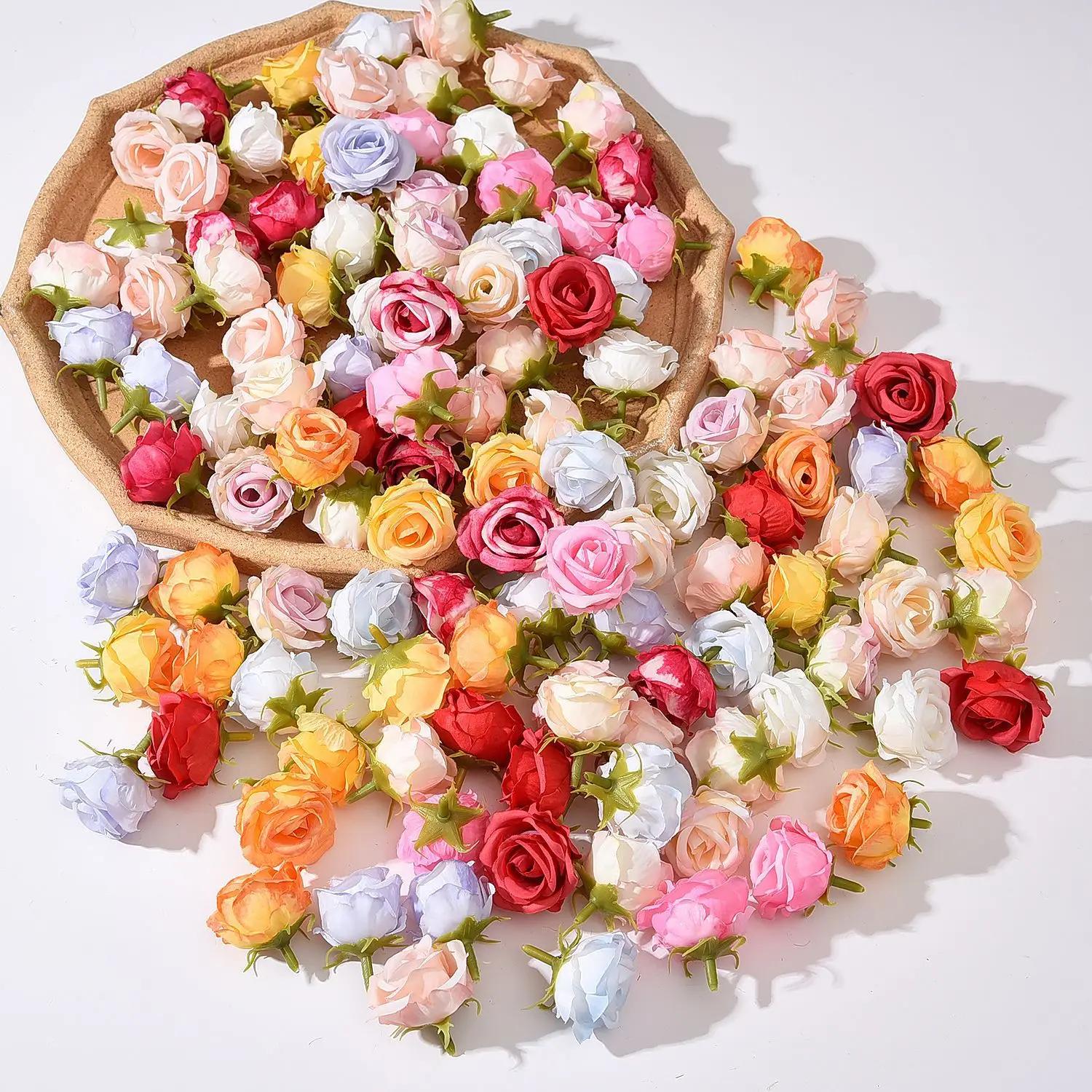 100-500 pcs rose flower heads diy hand-feel flower buds artificial flower materials wedding family simulation flower decoration