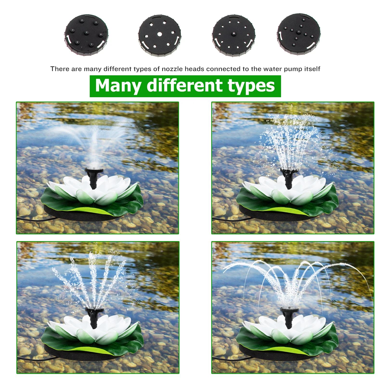 

Premium Abs Material Solar Powered Lotus Fountain With Wide Application In Ponds Gardens