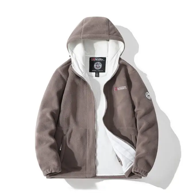 

Новая зимняя мужская флисовая куртка, утолщенная флисовая куртка с капюшоном, повседневный размер 3XL, морозостойкое теплое пальто с карманами