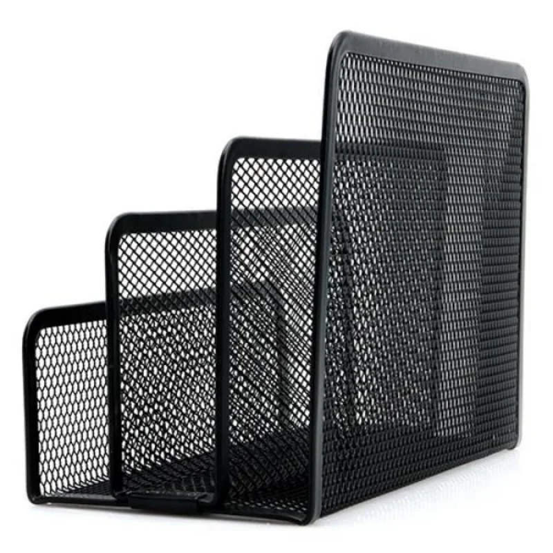 Multifunctional Black Mesh Letter Desk File Holder Magazine Organizer Mail Business Document Tray School Supplies Accessories