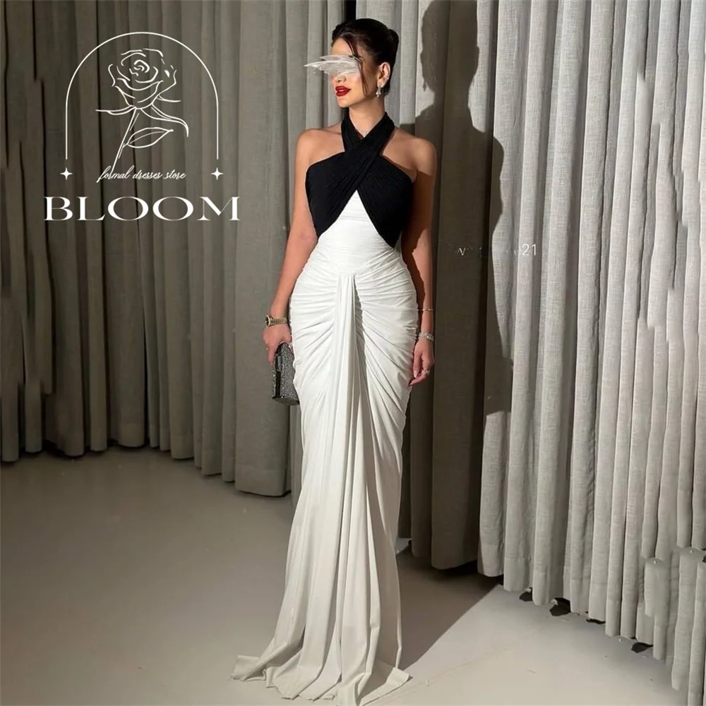 

Bloom Customized Cross Halter Neck Mermaid Everning Gown Strapless Floor Length Ruffles Simple Party Dress Ruffles Ruched 2025