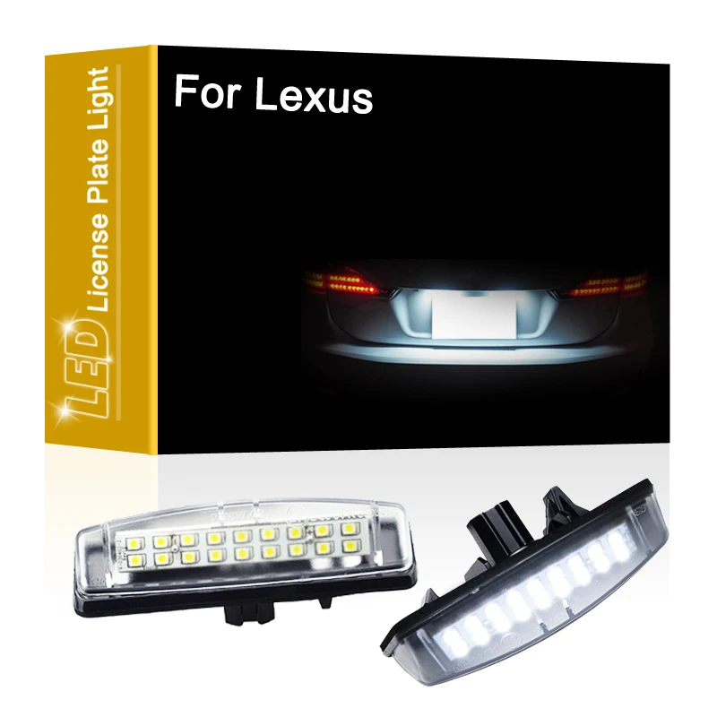 12V LED Number Plate Lamp For Lexus RX300 RX330 RX350 RX400h HS250h CT200h White License Plate Light Assembly