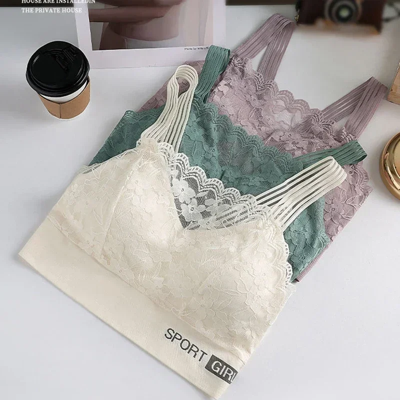 Sexy Lace Seamless Large Size Women's Bra Comfortable Breathable Sports Beauty Back Vest Sleep Gathered Wrapped Chest Tube Top