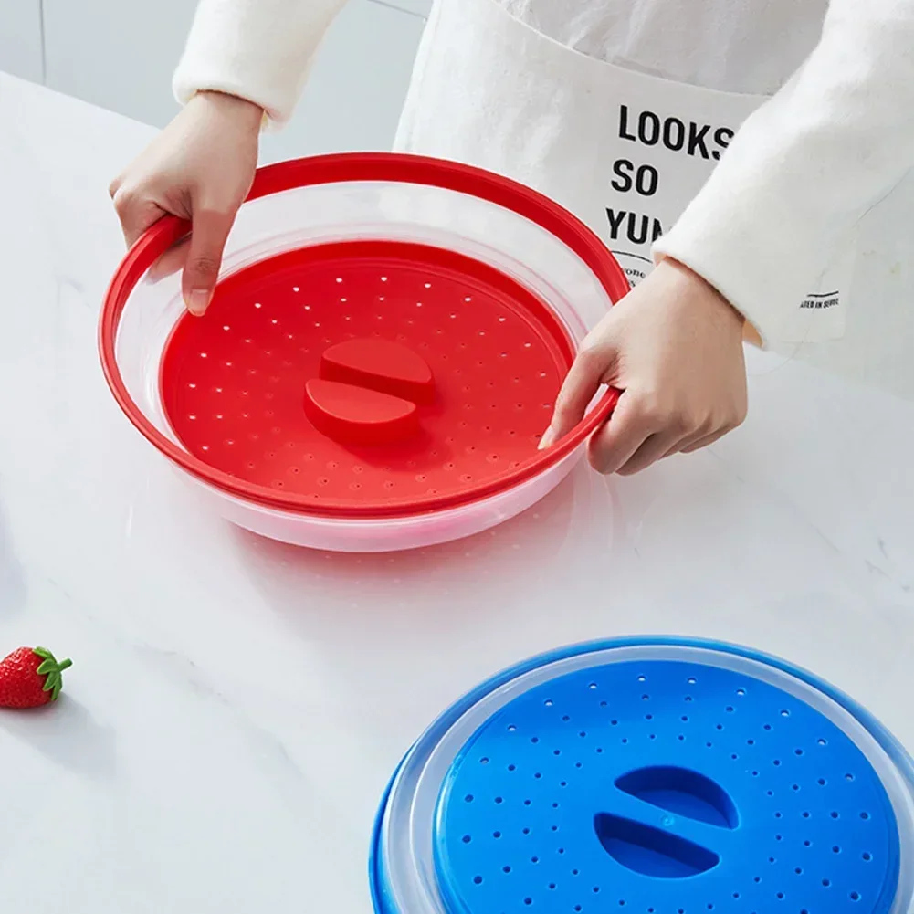 Microwave Splatter  Heating Folding Cover Silicone Fresh-keeping Cover Oil-proof Splash-proof Cover with Hook Cooking Lids image 6