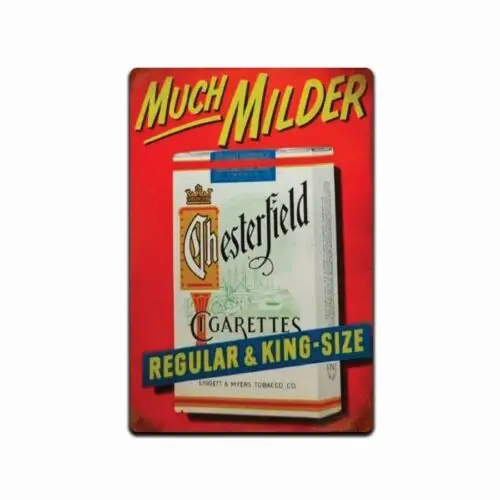 TIN SIGN Chesterfield Vintage Look Cigarettes  Décor Wall Art Store Smoke Shop