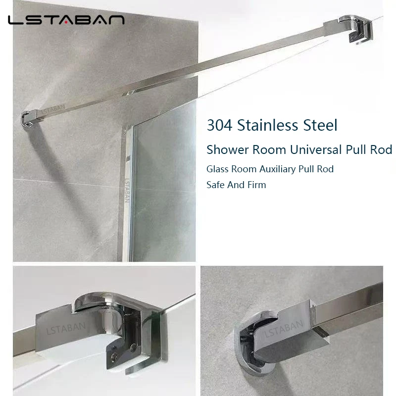 8-10mm Glass Door Swaying Prevention Adjustable Joint Glass Clamp Wall to Glass Shower Enclosure Fixing Bar Bracket