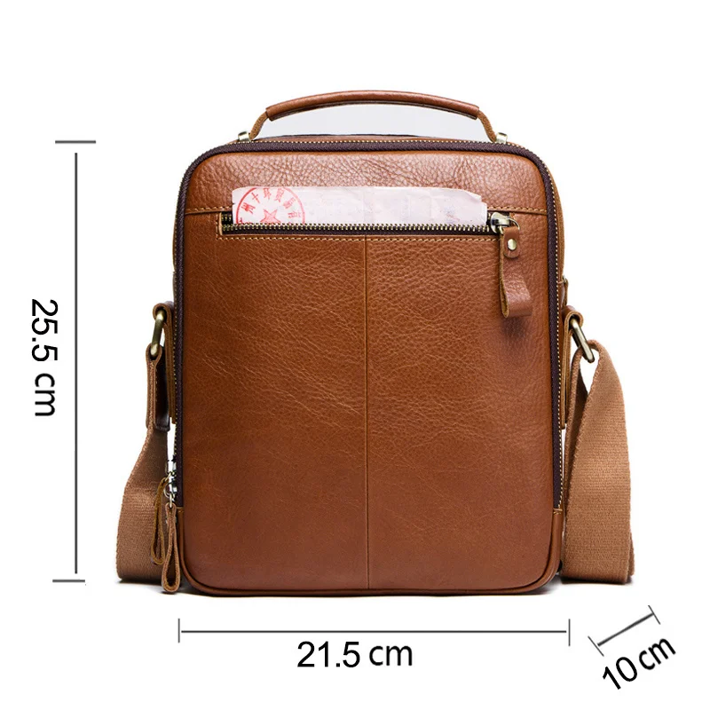 Bolso de mensajero informal para hombre, bandolera de cuero genuino, marca de lujo, a la moda, ipad