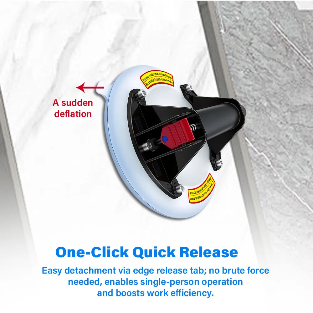 8インチシリコン吸盤エアポンプ真空吸盤強力吸引ハンドリフターガラス持ち上げツール（セラミックタイル床用）