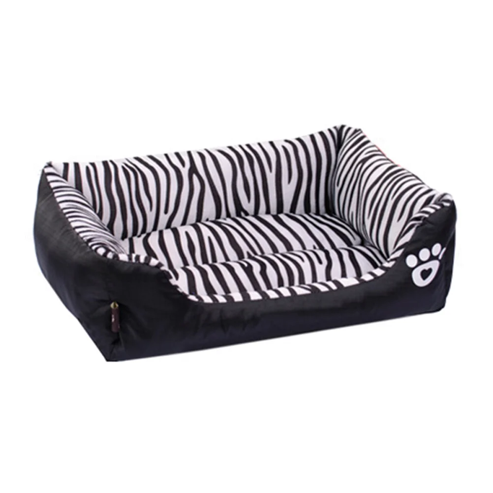 

Zebra Pattern Pet Bed Cushion Dogs Cats Waterproof Oxford Fabric Comfortable Pet Mat Pp Cotton Filled Warm Bed Autumn Winter S