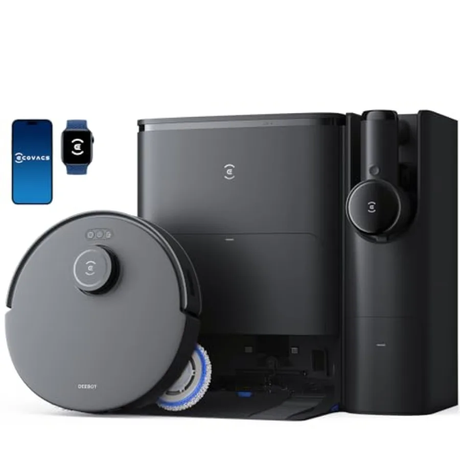 DEEBOT T30S Combo Robot Vacuum and Mop All-in-One Cleaning Hub 11000Pa ZeroTangle Technology TruEdge Adaptive Edge Mopping Dual