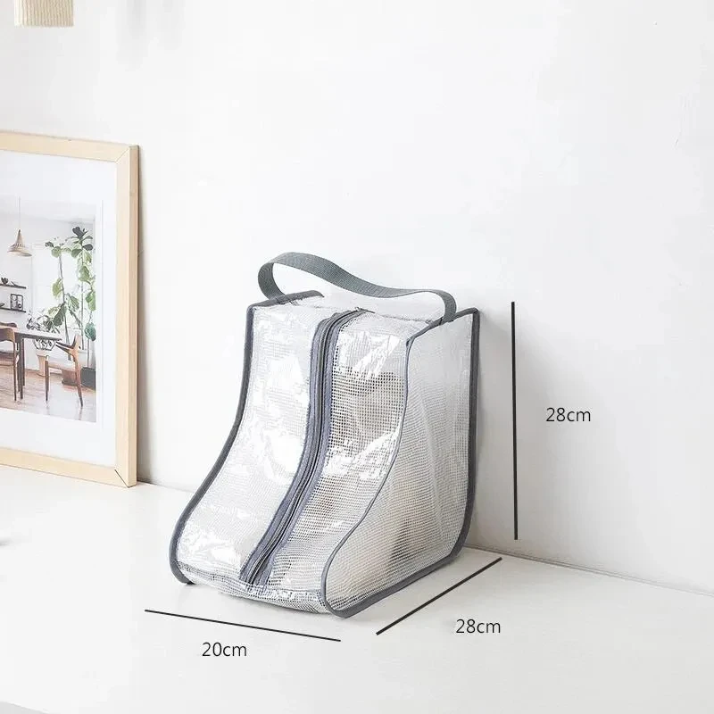 1pc Grey Boot Storage Bag Dust Cover for Shoes Transparent Moisture-proof and Mold Proof Protective Cove