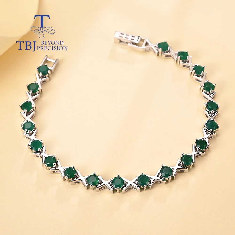 2026, Gorgeous and delicate green natural agate bracelet trend elegant women anniversary banquet wear jewelry S925 silver