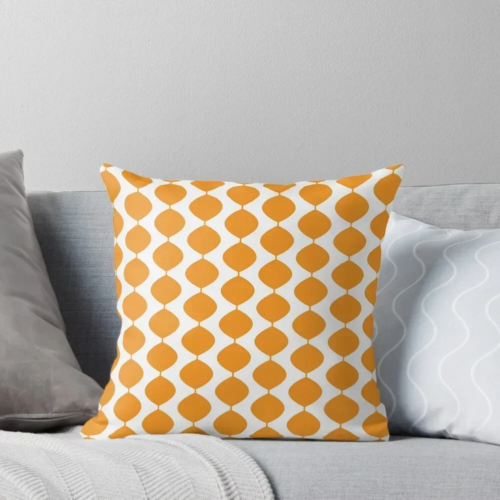 Mid Century Modern Retro 60s Waves Pattern (Yellow Orange Pure) Throw Pillow Pillowcases Sofa Decorative Covers pillow