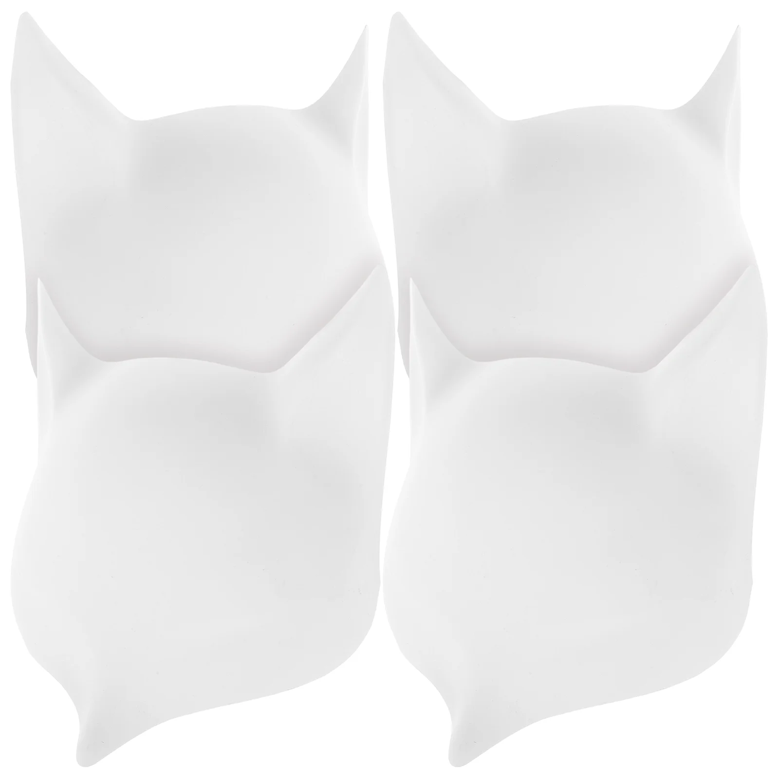 

4 Pcs Hand Painted Mask Animal Masks White Masquerade Ball Paintable Fox Unpainted Halloween