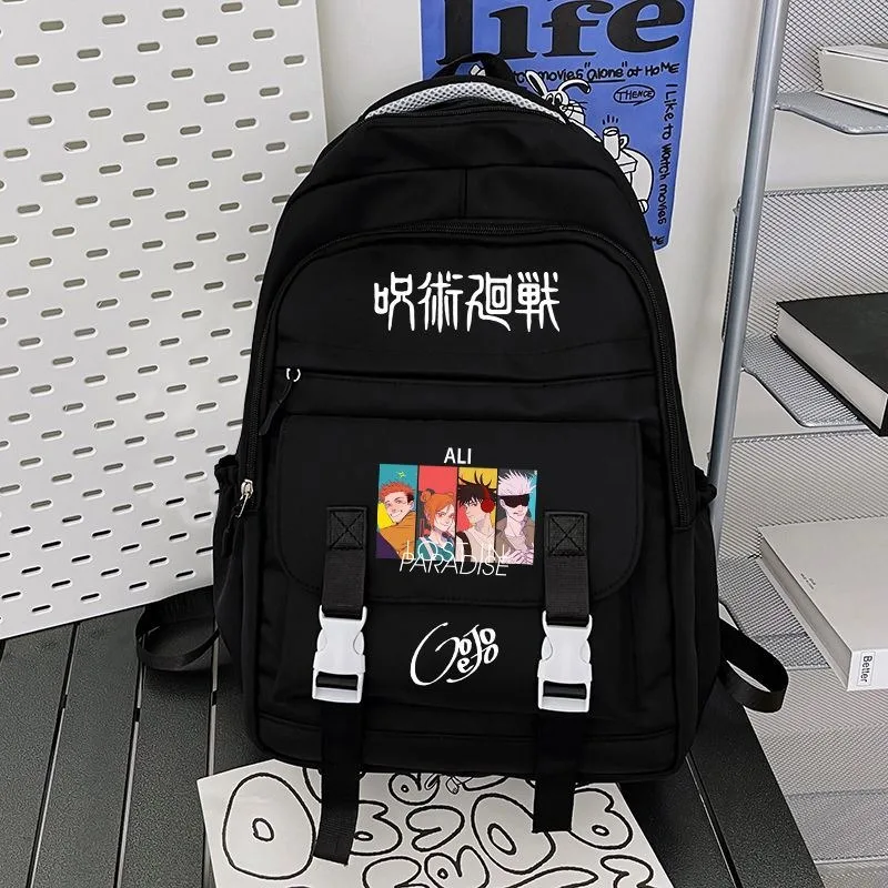 Breathable mesh, 30×45×14cm Black White Pink Blue, Jujutsu Kaisen, Student Kids Teens School Bags, Anime Backpacks Girls Boys