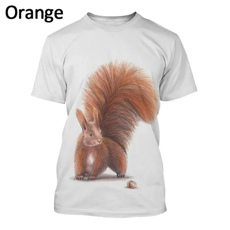 New Hot Sale Squirrel 3D Printed Cute Animal Graphic Funny T-Shirts Unisex Casual Fashion Short Sleeve T Shirts Streetwear Tops