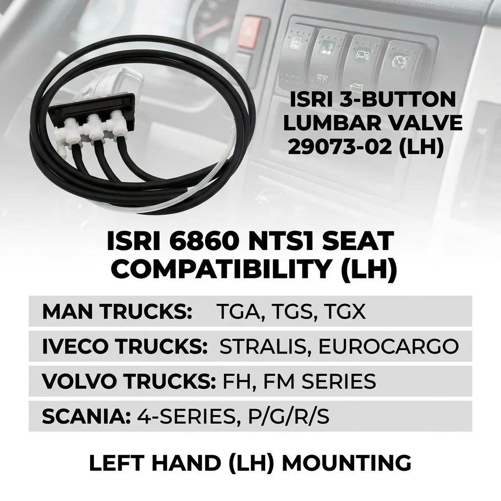 NEW 29073-02 29073-04E Truck Seat Air Lumbar Switch 3-Button Control Valve LH for ISRI 6860 NTS1 for MAN IVECO Volvo Adjustment