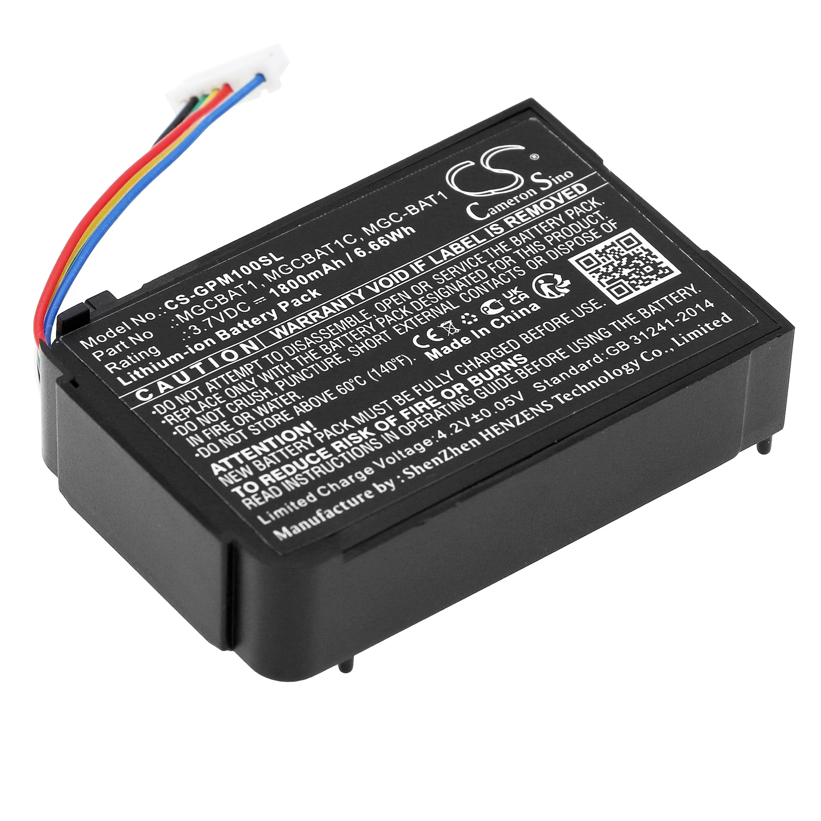 CS Replacement Battery for GasClip MGC,MGC-PUMP Detectors,Multi Gas Clip MGC Pump Pellistor,Multi PN:MGCBAT1 1800mAh / 6.66Wh