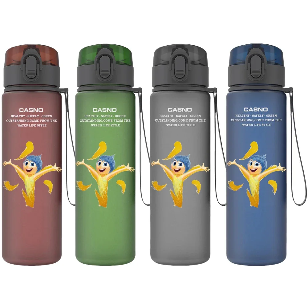 560Ml Plastic Water Cup Disney Inside Out Anxiety Ennui Envy Joy Embarrassment Anime Cartoon Portable Sport Water Bottle