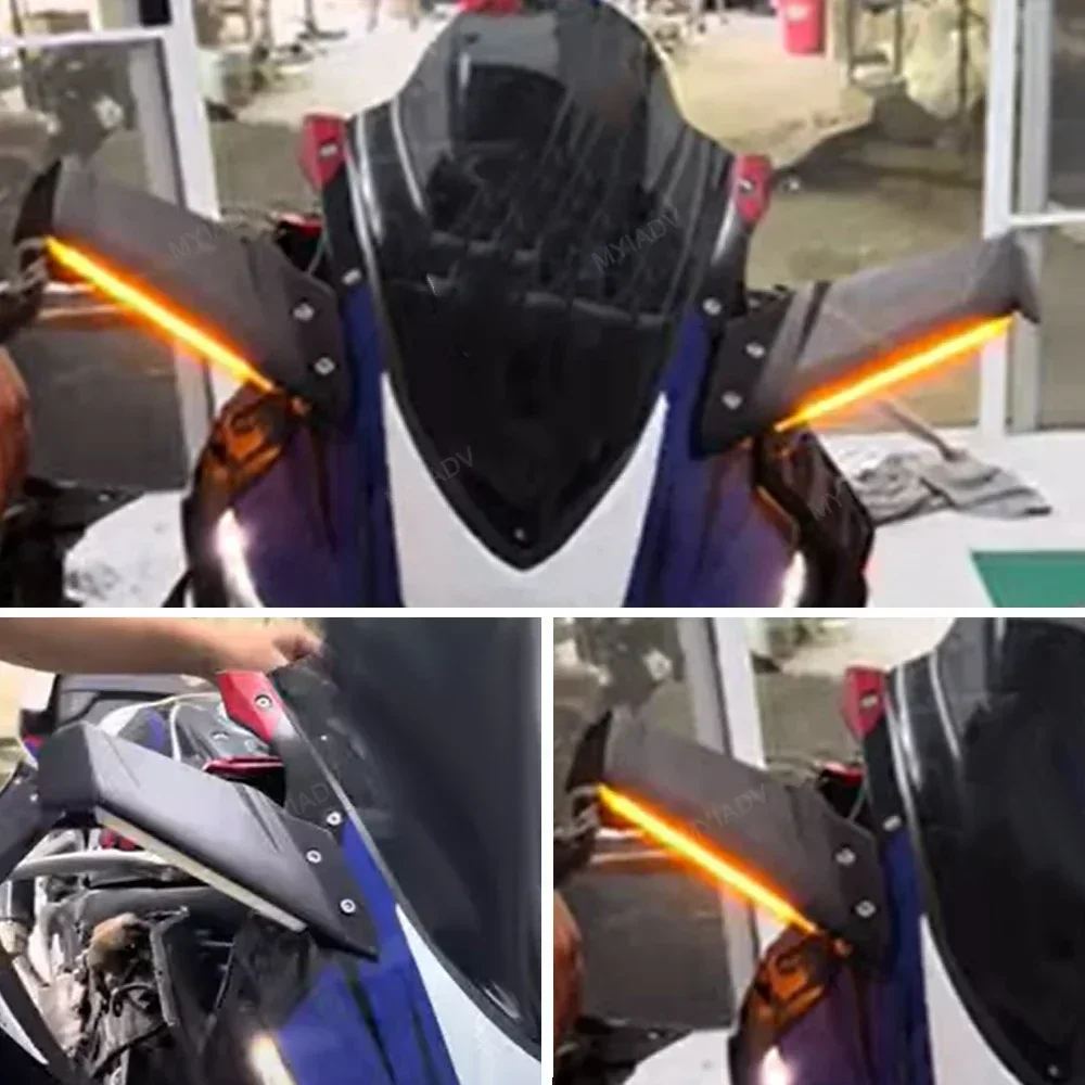 Fairing Winglet Rearview For Honda CB650R CBR300R CBR500R CBR400R CBR650R CBR650F Motorcycle Mirror LED Turn Signal Light