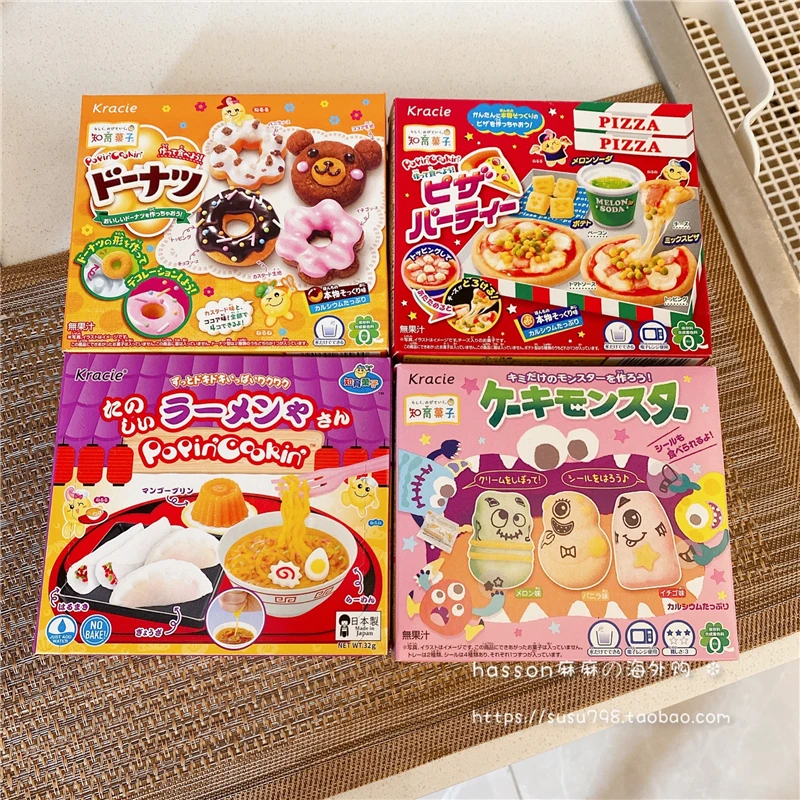 4pcs Popin Cook Happy cake donut hamburger ice cream DIY handmade Toy Kitchen Pretend Toys