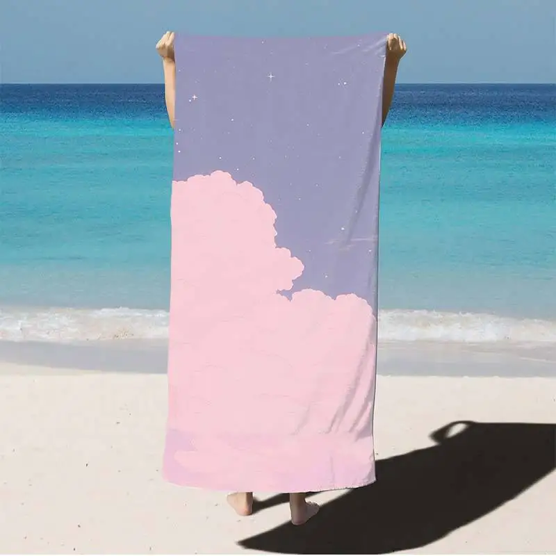Starry Clouds Beach Towel for Summer Patterned Sunscreen And Windproof Suitable For Swimming Pool Camping Travel Blanket