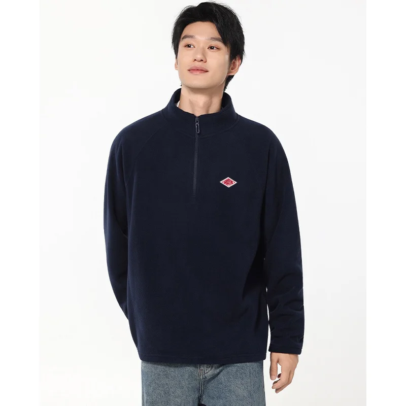 

Hot Sales Exported to Japanese Embroidery Logo Men Women Casual Overcoat With Zip Up Hoodie High Quality Turtleneck Warm Plush