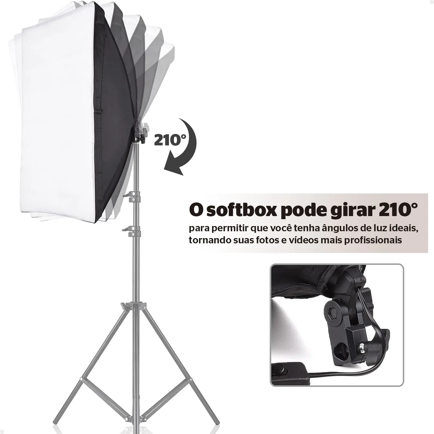 Lorben 50x70 cm Continuous Light Softbox with Pocket Socket E27 Studio Audio Photo Video Lives Portrait