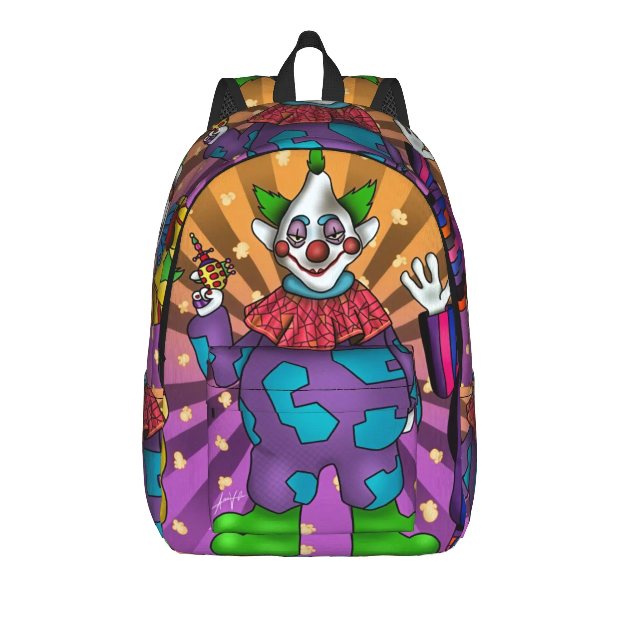Killer Klowns From Outer Space Wax Backpack Boy Girl  Durable Backpacks Polyester Modern High School Bags Hiking Custom Rucksack