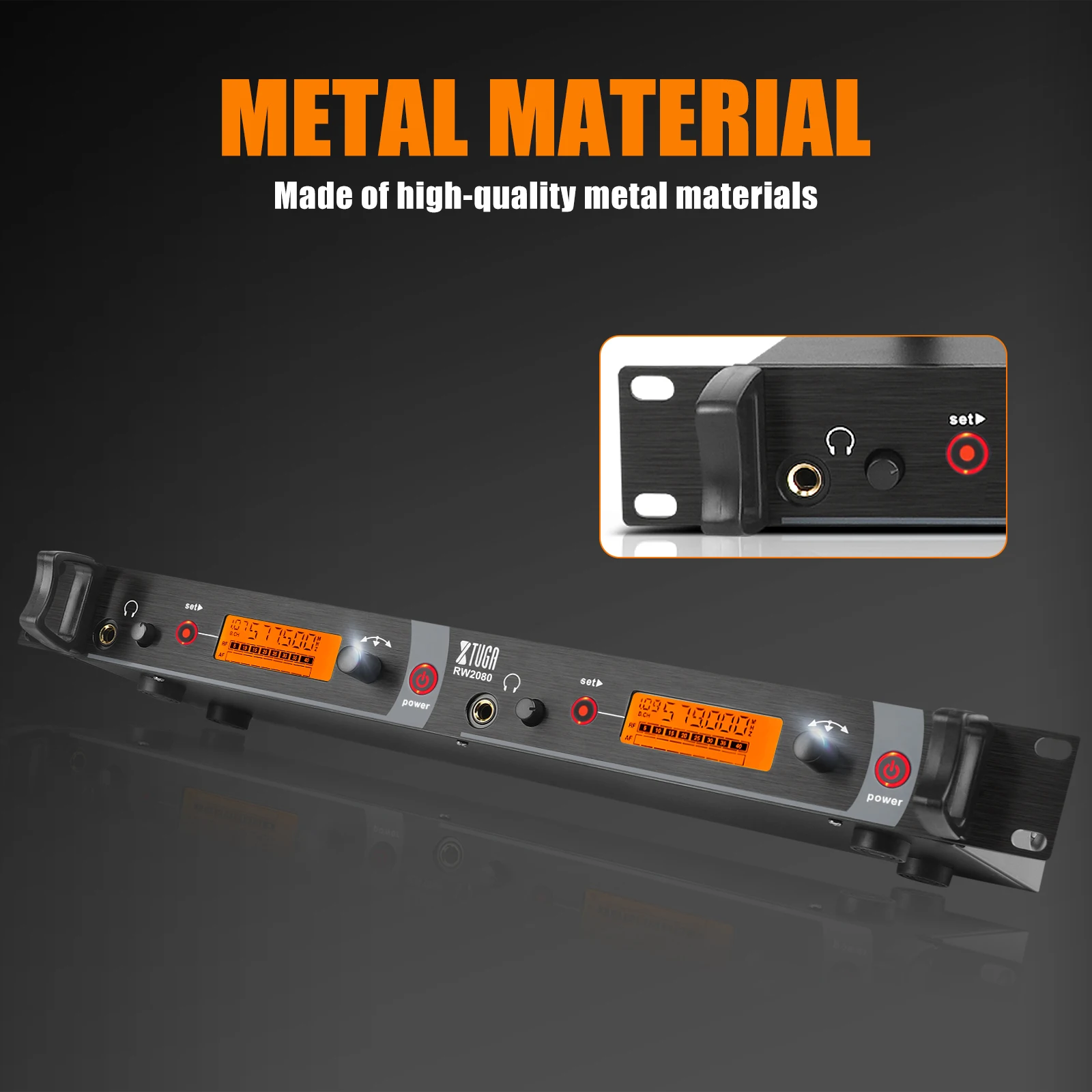 XTUGA RW2080 Transmitter Bodypack Stage Performance Meeting Wireless Monitoring System Whole Metal Wireless InEar Monitor System