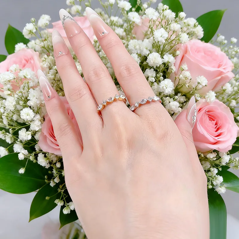 

Luxury Full High Carbon Diamonds Rings for Women - 925 Sterling Silver Engagement Ring & Wedding Band Gold Plated Jewelry Gift