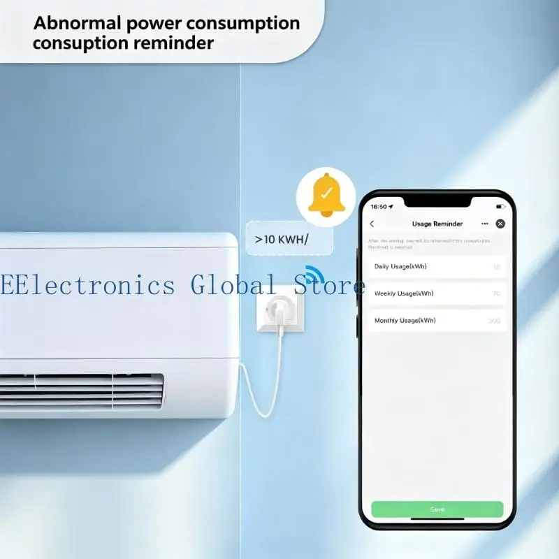 462B Voice Control Timer Electrical Socket For European Household Appliance Accessory
