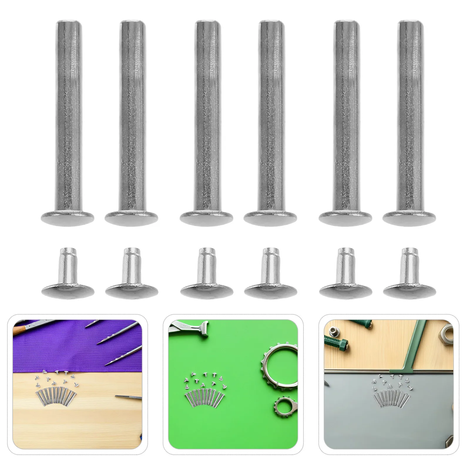 12-Piece Folding Fan Repair Kit: Metal Rivets & Nuts for Shaft Stability – DIY Hand Fan Fix