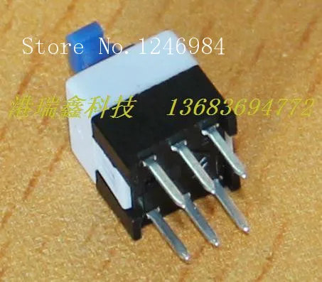 [SA]7 * 7 blue head six feet Dual DPDT switch with lock button normally open normally closed key switch ( domestic)---200pcs/lot