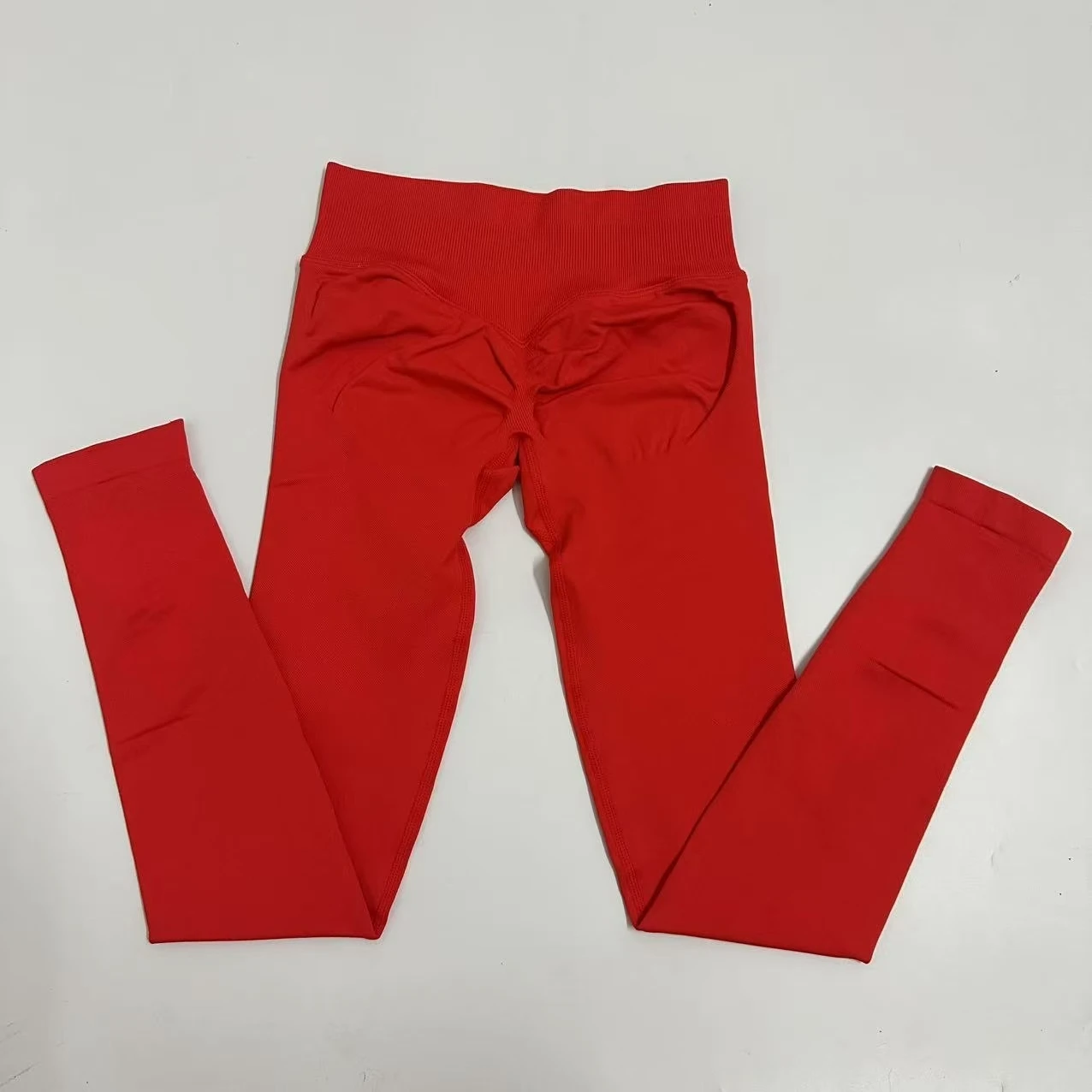 Yoga leggings voor dames, naadloze yogabroek, scrunch butt lifting gym leggings, lage geribbelde tailleband, fitness sport leggings