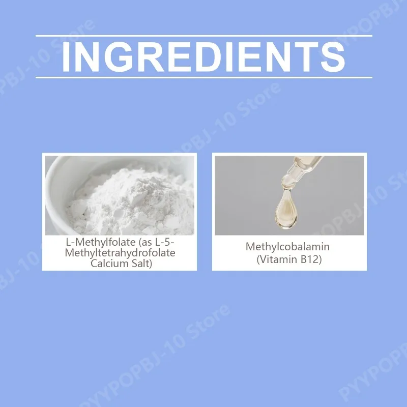 L-Methylfolate 5-MTHF Liquid Drops with Methyl B12 - Active Form Folate Supplement for Homocysteine Health - 60 Servings
