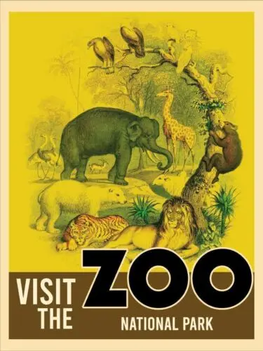 Visit The Zoo Vintage Retro Metal Sign tin sign