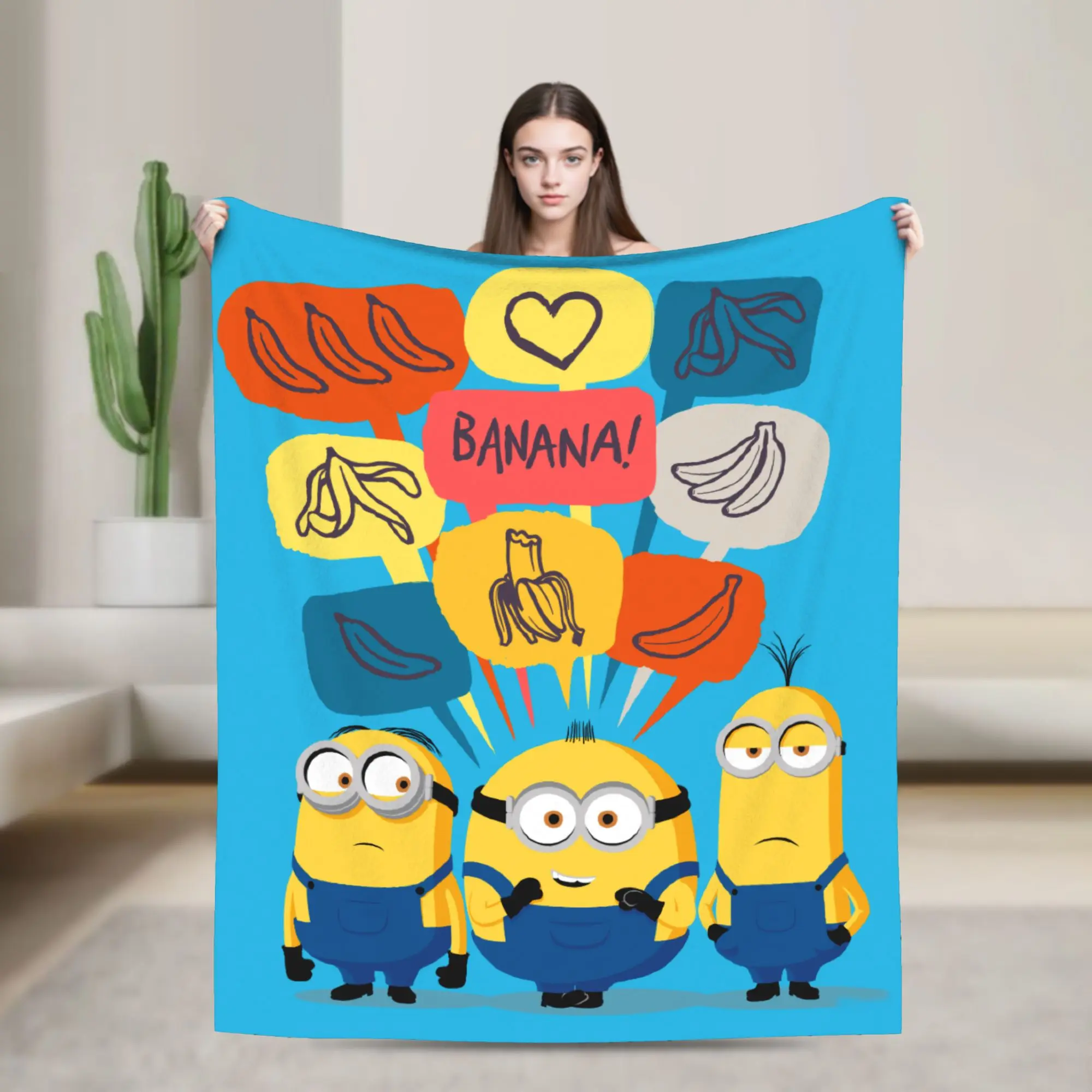 M-Minions بطانية الفانيلا ديف أوتو كيفن بطانية رمي دافئة لسرير السرير البساط