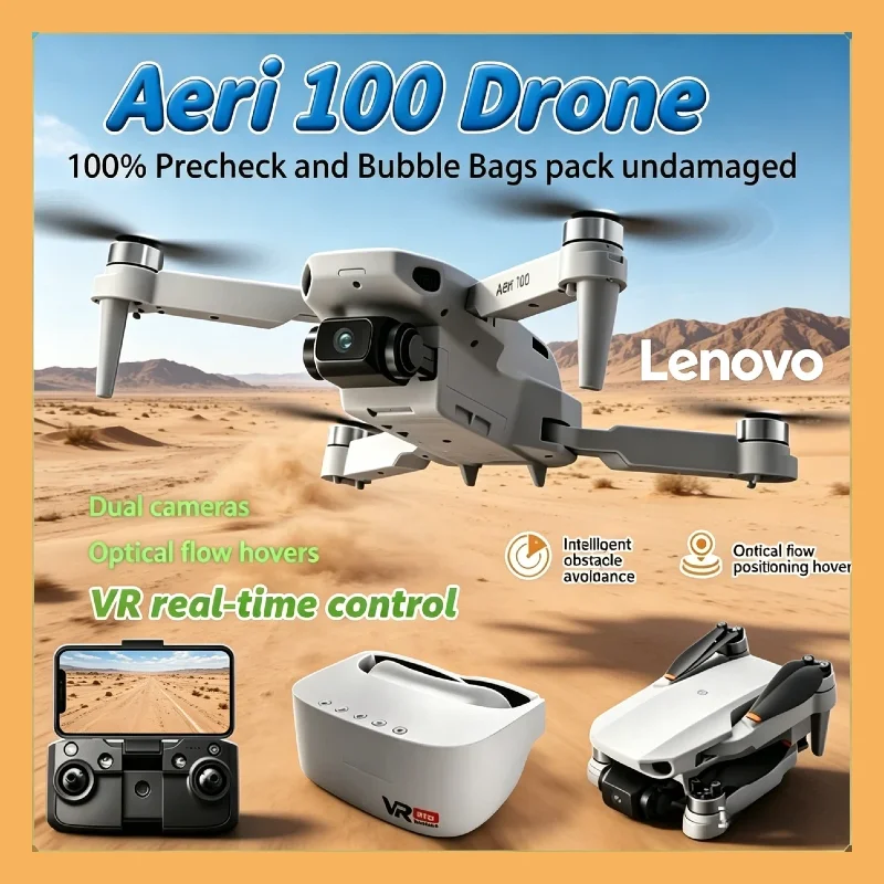 

Lenovo Aeri100VR 8K RC Drone Helicopter with HD Screen Remote Control Quadcopter Dual Camera FPV Toy Gift for Kids