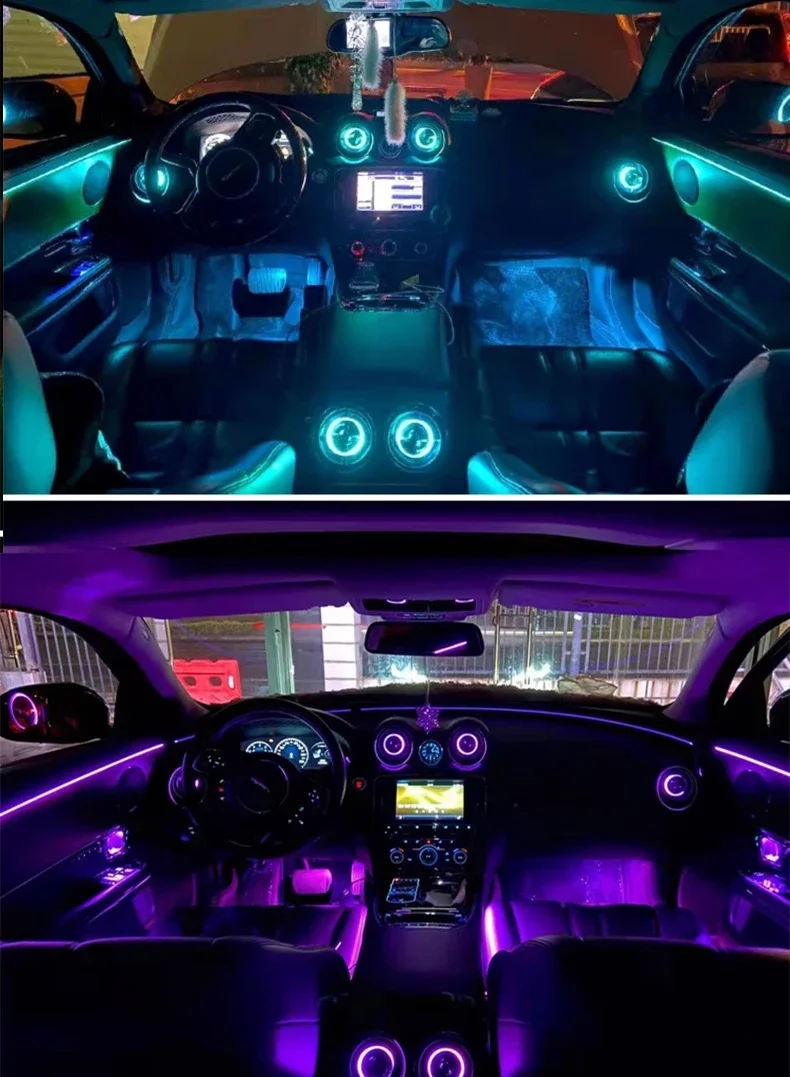 64-color LED ambient light Lamp For Jaguar XE XEL XFL F-PACE XJ XJL 2016-2021  lighting Ambient Light car styling