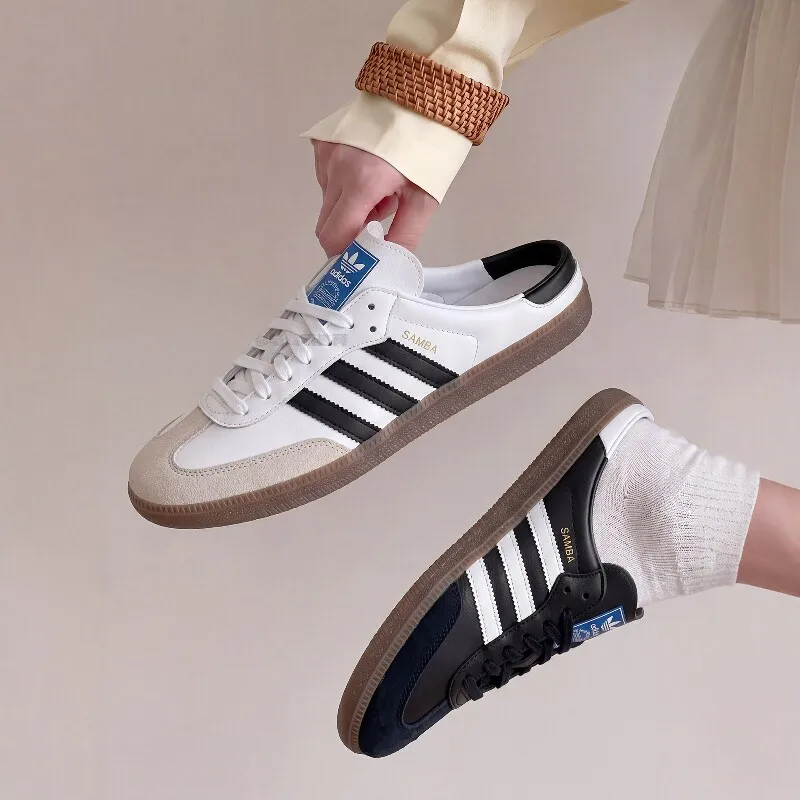 Adidas Originals Women Slip On Mule Sneakers LB3814 Leather Upper Rubber Sole Casual Backless Shoes