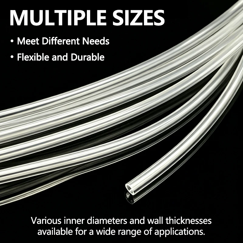 Food Grade Transparent PVC Hose ID 0.5-3mm Anti-Tearing Anti-Bending Plastic Tube For Drinking Water & Beverage Liquid Delivery