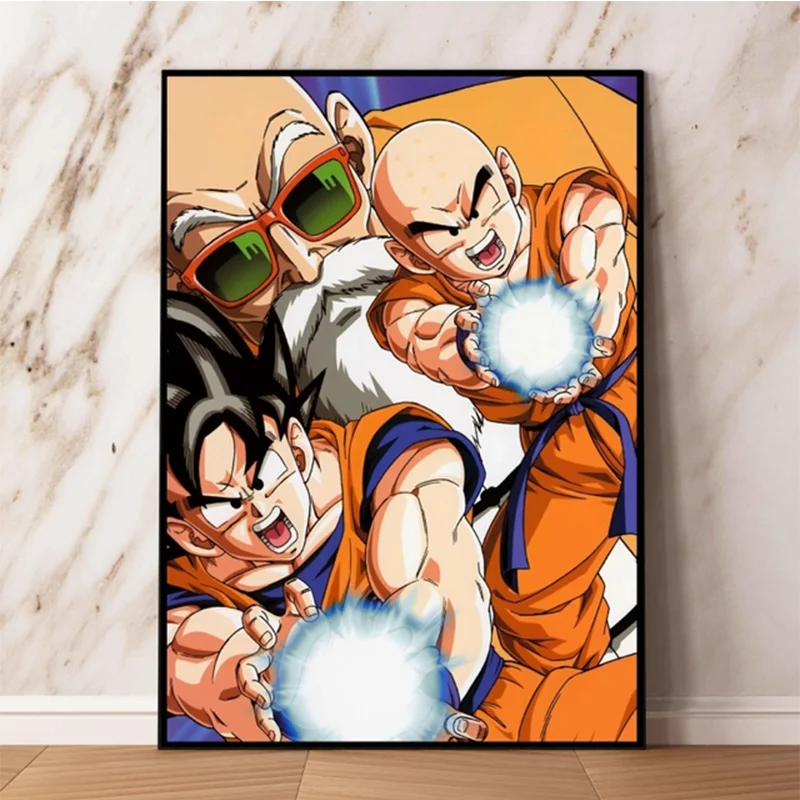 Bandai Anime Dragon Ball Master Sun Wukong Unicorn Canvas Sunset Painting Mural Print HD Poster Room Living Room Home Decoration