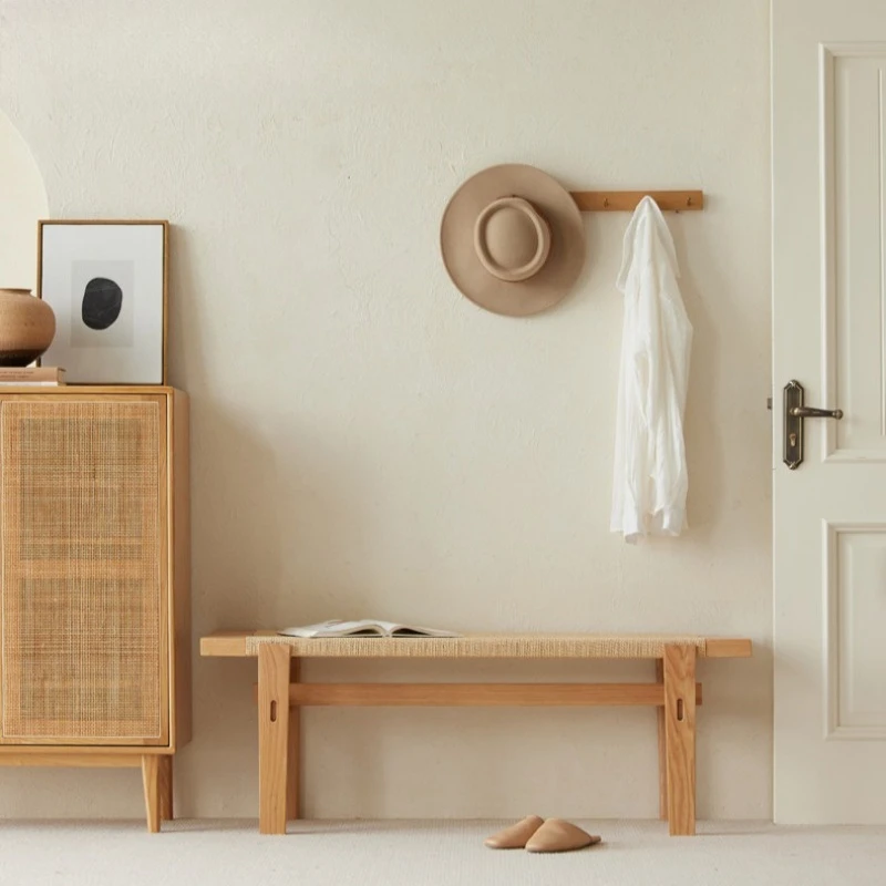 Luxury-Style Benches High-End Solid Wood Modern Minimalist Benches Japanese Long Piece Nice Home Furniture Panchine ZYCD