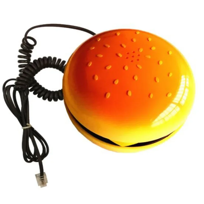 Funny Gadgets Emulational Hamburger Telephone Wire Landline Phone Cheeseburger Phone for Display Home office Hotel Decoration