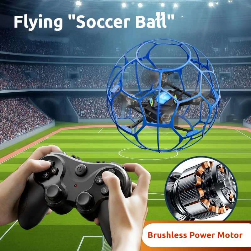 Drone de football RC FPV Quadcopter Drone spécifique à la compétition sans balais 360 °   Rouleau de mode anti-tortue à hauteur fixe FPV, cadeau pour enfants