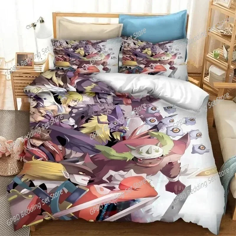 

Anime Digimon Adventure Bedding Set 3D Printed Suitable for Bedroom Duvet Cover Set With Pillowcases Kids Home Textile