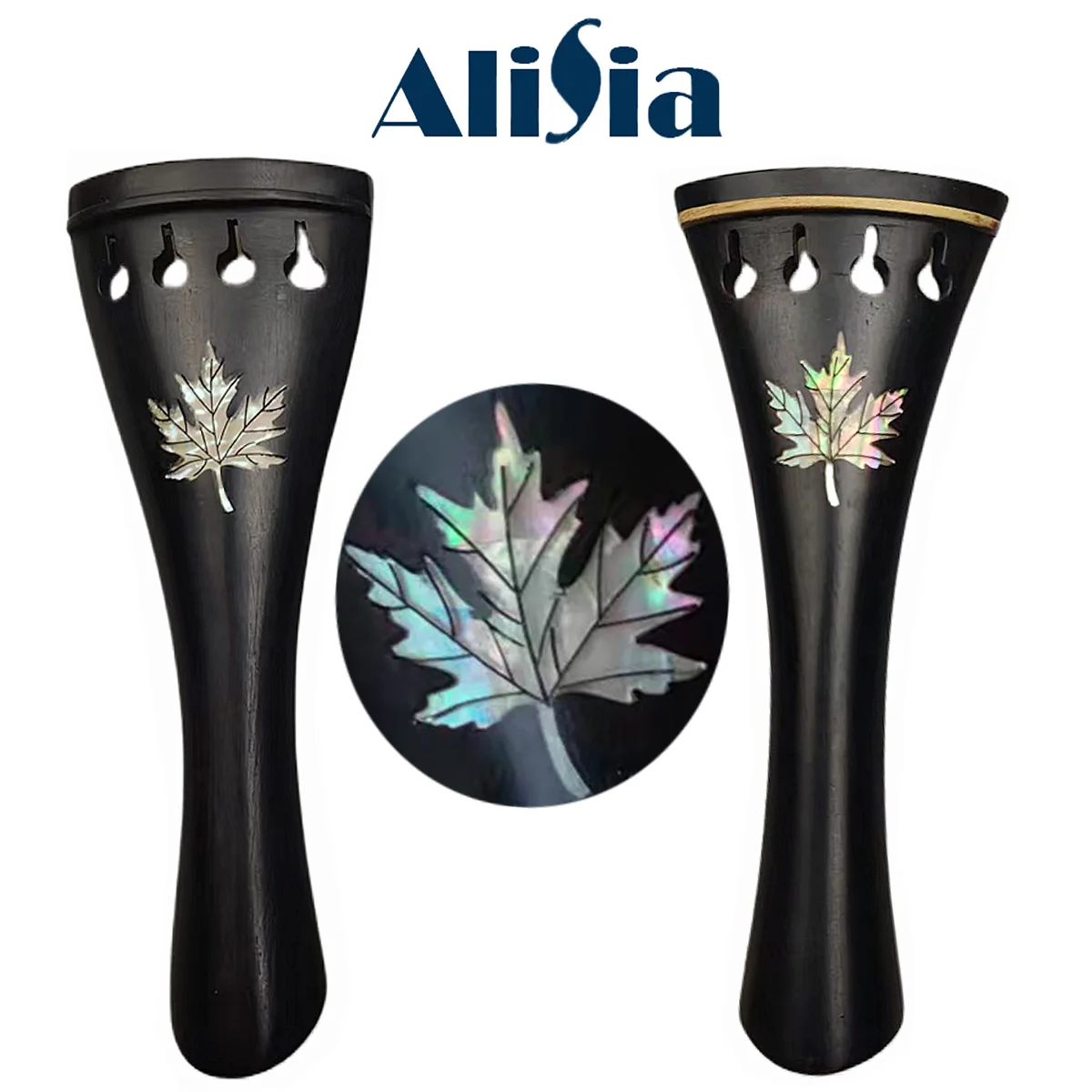 

Ebony wood Violin Tailpiece Inlaid Abalone shell Fiddle Tail Piece Gut Fintuner 4/4